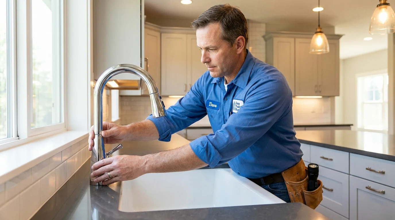 Kitchen faucet installation by Johns Plumbing LLC in Somersworth