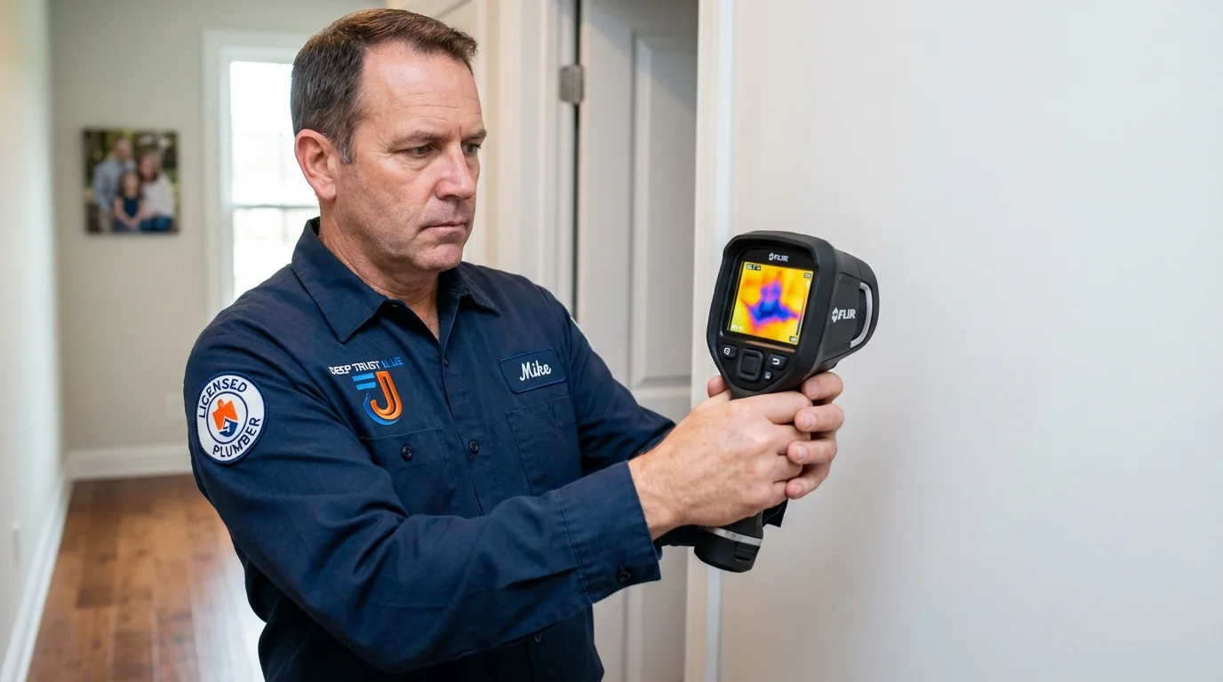 Thermal imaging leak detection by Johns Plumbing LLC in Somersworth